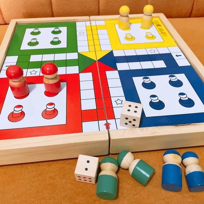 PROMO Mainan Ludo kayu pinus ber SNI