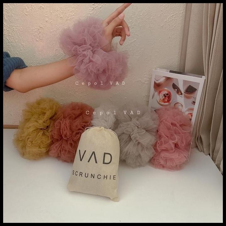 Terlaris Scrunchie Cepol Ikat Rambut Wanita Bahan Soft Tille Tulle Premium Ukuran Sedang Anti Pusing