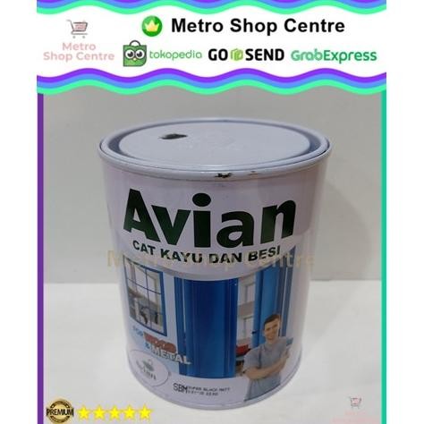 Miliki Avian - Cat Kayu Besi Avian Matt 1 Kg Hitam Doff / Black Dop (Sbm)