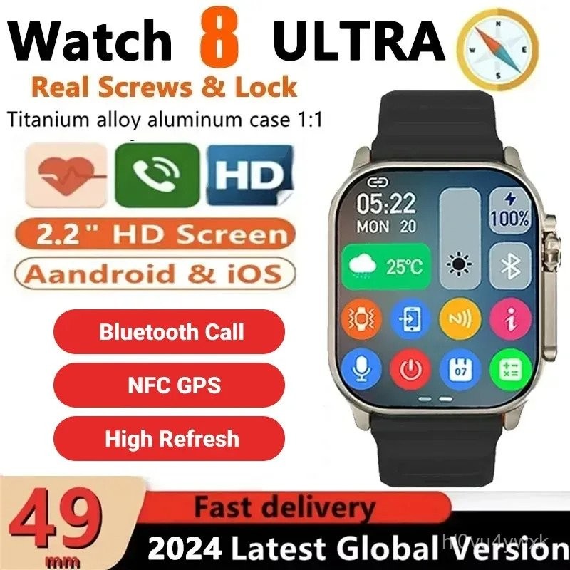 2025 New Smartwatch Ultra Series 8 Smart Watch Ultra 8 Smart Watch Men Women Bluetooth Call Waterpro