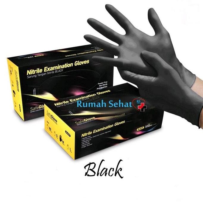 Sarung Tangan Latex Hitam Nitrile LJA