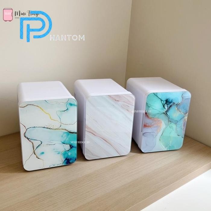 Phantom [Minifridge] 4L Marble Skincare Fridge Kulkas Skincare Mini Portable Chiller Mobil Pendingin
