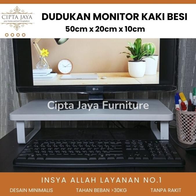 Dudukan Stand Meja Tatakan Rak Monitor Komputer Laptop Pc KAKI BESI