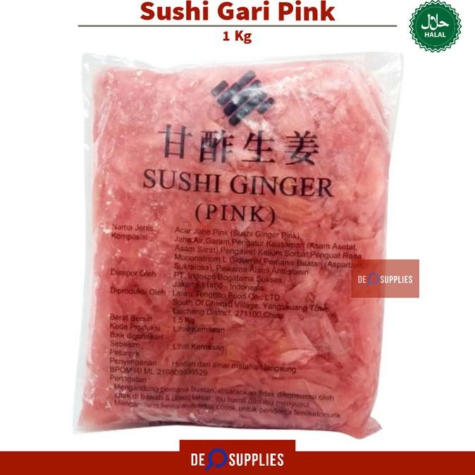

Sushi Gari Pink 1kg - Acar Jahe Pickled Sushi Ginger Pink Shoga Asinan murah