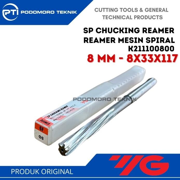 Reamer 8 mm H7 / Sp Chucking Reamer 8mm Mesin Reamer Merk YG1 murah