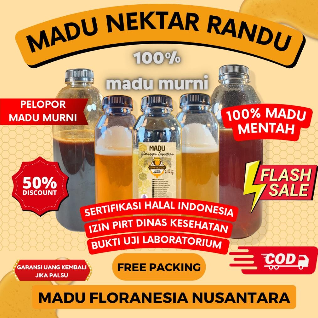 

MADU MURNI MADU ASLI NEKTAR RANDU 1 KG KUALITAS PREMIUM FULL NEKTAR 100% RAW HONEY MADU FLORANESIA NUSANTARA ESOXSE