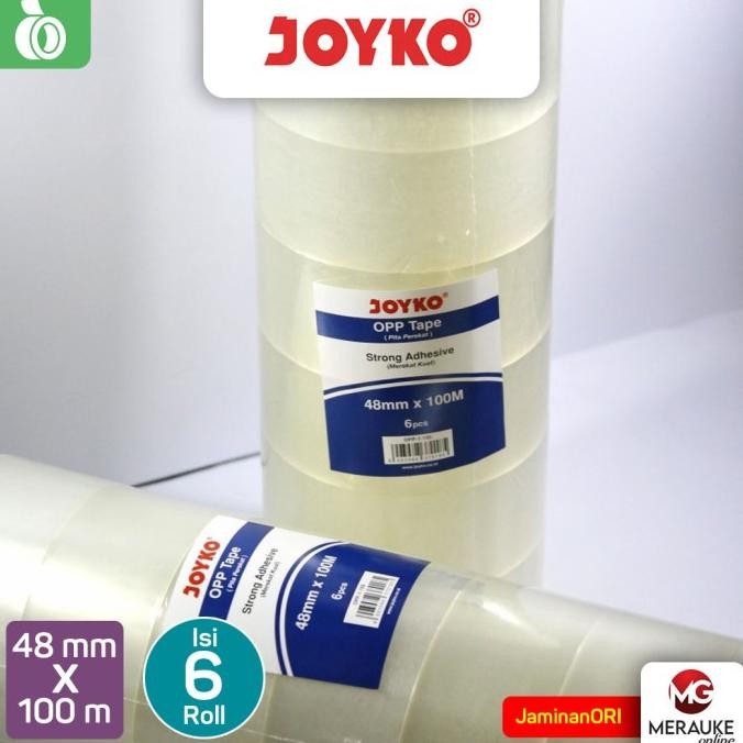 

OPP Lakban Bening JOYKO 1-100 48 mm x 100 m (1 Slop: 6 Rol) murah