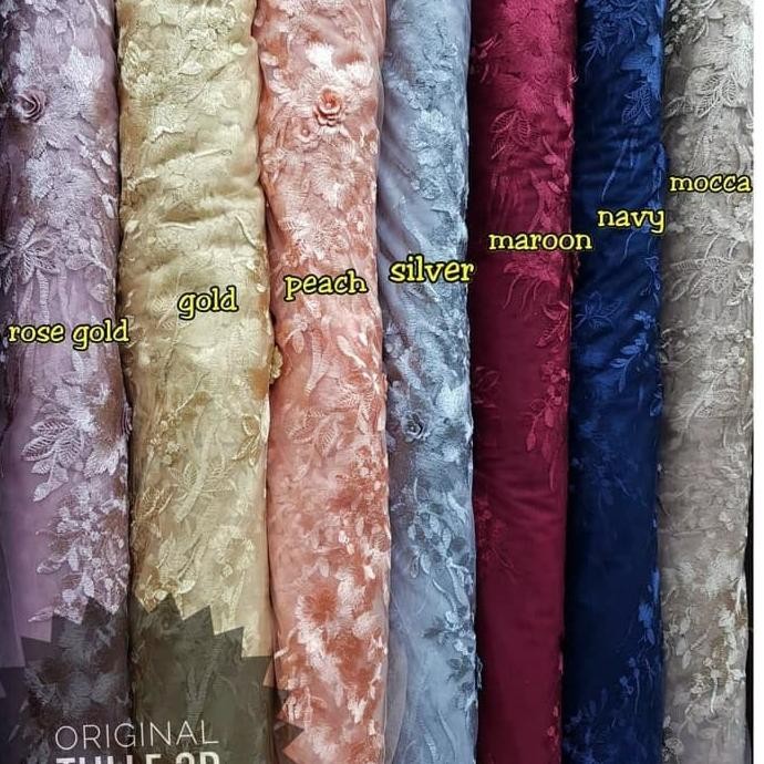 [[ PICKY / KAIN BROKAT TILE 3D_TILE BRUKAT BUNGA TIMBUL. BAHAN DRESS GAUN BEST SELLER