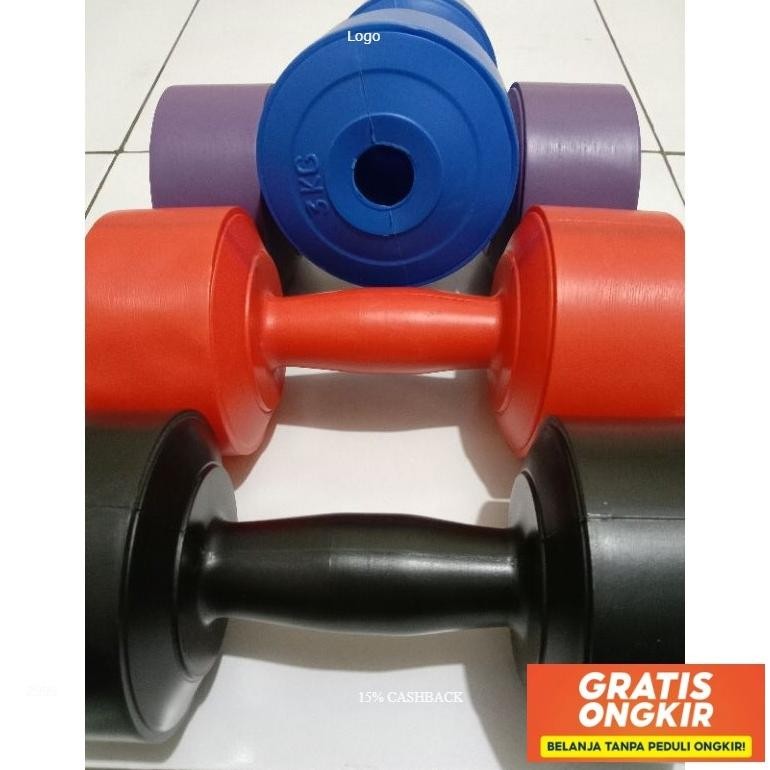 Barbel Dumbell Kosongan/Tanpa Isi Uk 3 Kg Warna Bahan Di Jamin Tebal, (Sudah Lengkap Dengan Tutupnya
