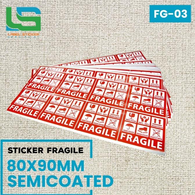 

STICKER FRAGILE , LABEL FRAGILE , STICKER FRAGILE 80X90MM - 300 PCS murah