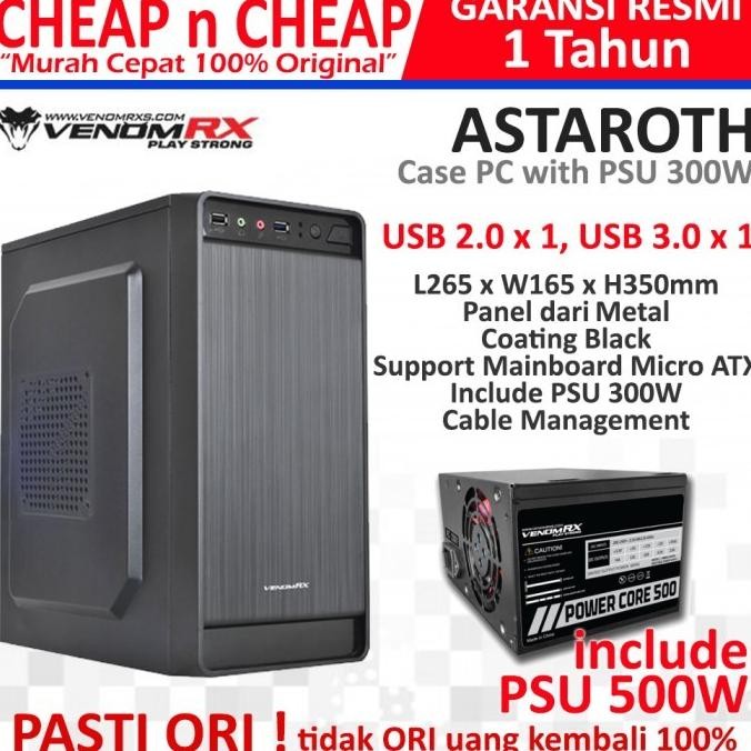 VenomRX Inarius + PSU 500W Case Casing PC Komputer Venom RX Kingpin