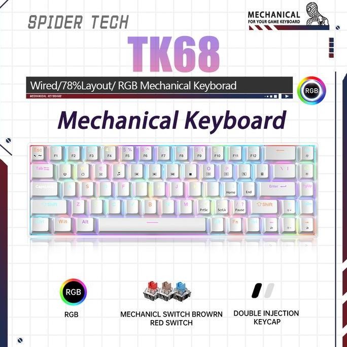 Murah Zifriend Tk68 68% Layout Mechanical Keyboard