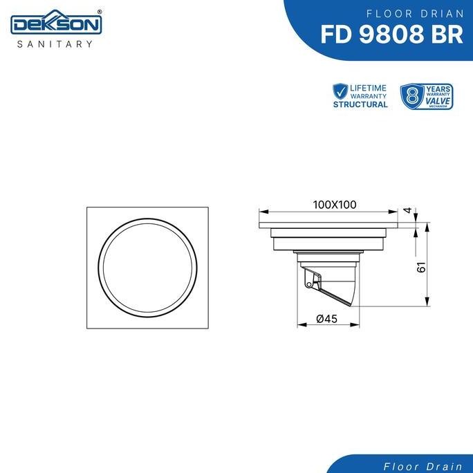 Sale Dekkson Lubang Saringan Air Lantai Kamar Mandi Floor Drain  Fd 9808