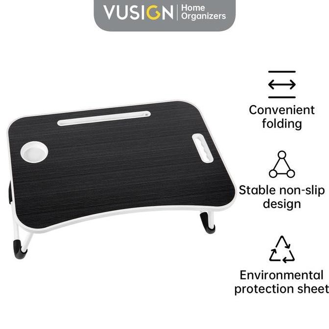 Promo Deli Office Vusign Folding Table / Meja Belajar Laptop Lipat Warna-Warni Dengan Cup Holder Dan