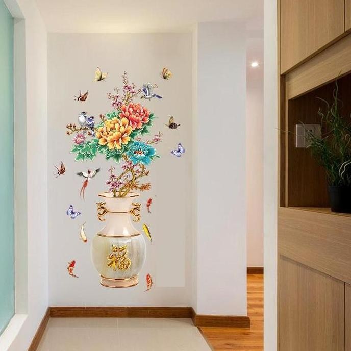 Sale Stiker Dinding Guci Bunga Besar Xxl Sk2019 Hiasan Sticker