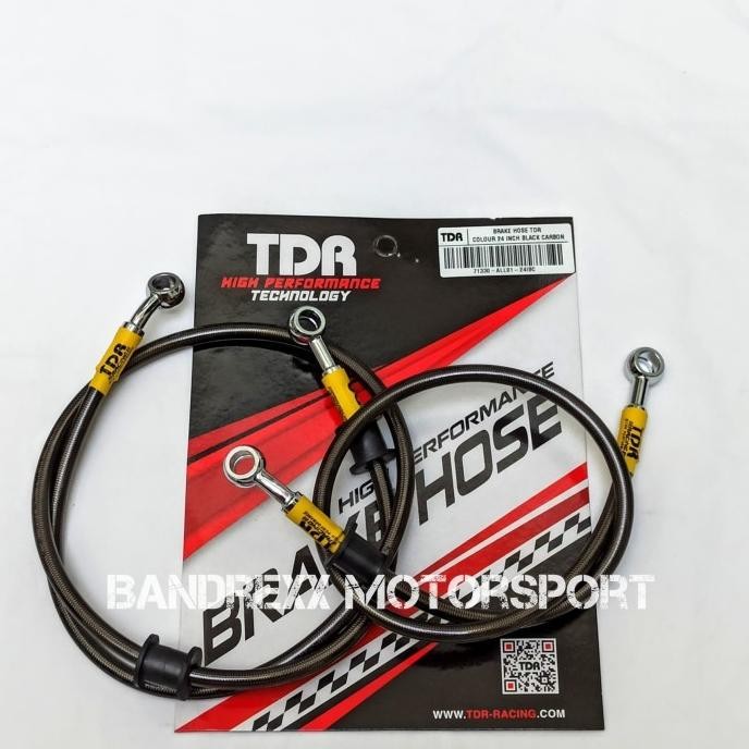 Selang Rem TDR Black Carbon ABS 76cm+60cm Aerox 155-Aerox Connected MURAH