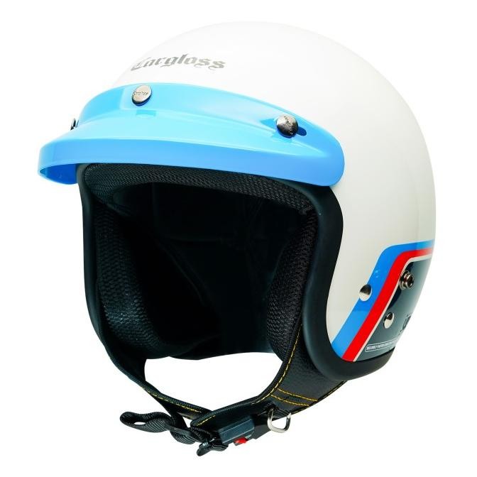 * Helm Cargloss Race Track CFM Retro Half Face - Race Track White *