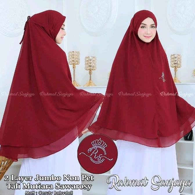 Grosir Bergo Ceruti Jumbo Tali Lebel Pariasi Rs || Bergo Ceruti Jumbo Tali Mutiara Jilbab Ceruty Ova
