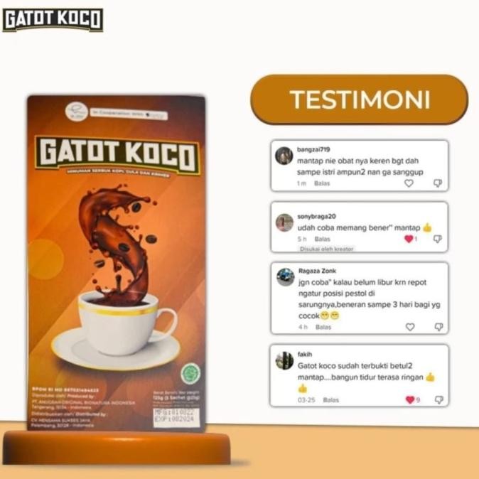 

Kopi Gatot koco 1 Kotak isi 5 sachet untuk stamina Pria IS