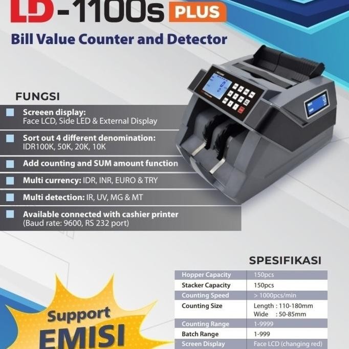 

Grosir Mesin Penghitung Uang Secure Ld-1100S Plus Hitung Mix Emisi Lama/Baru