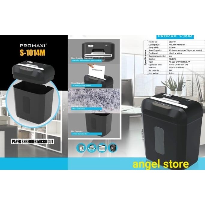 

Promo Promaxi S-1014 M Micro Cut Mesin Penghancur Kertas & Cc Paper Shredder