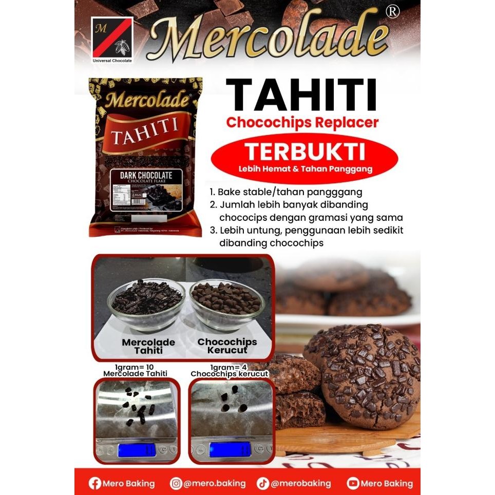 

MERCOLADE TAHITI CHOCOLATE FLAKE 1KGPENGGANTI CHOCOCHIPS COKLAT BUTIR murah