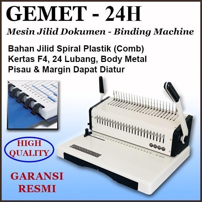 

Promo Mesin Jilid Binding Spiral Plastik F4, Gemet 24H