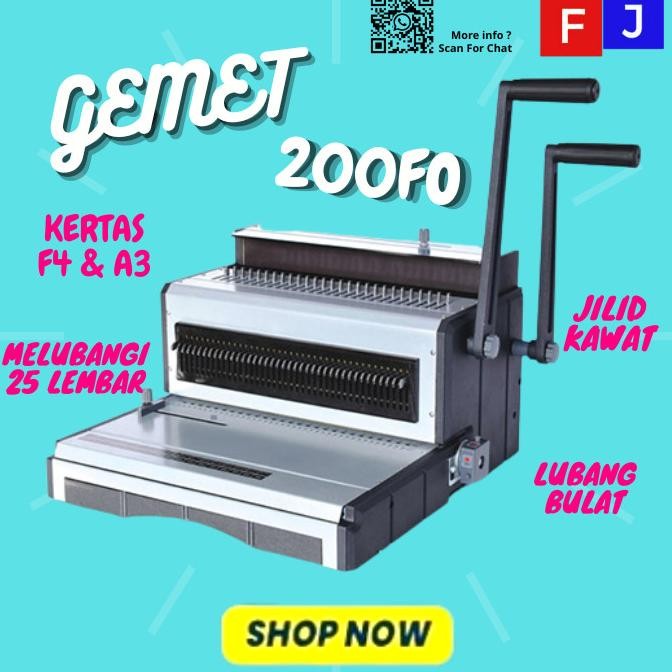 

Promo Mesin Jilid Binding Gemet 200 Fo 200Fo Bulat Kawat Kertas A3 A4 F4