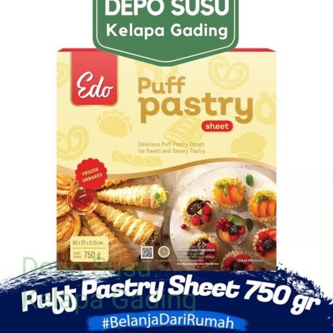 

EDO Puff Pastry Sheet 750gr | Kulit Pastry Siap Pakai Zuppa Frozen Food Roti Lembar Beku 750g 375g 750 375 g gr for Sweet and Savory Dough Delicious murah