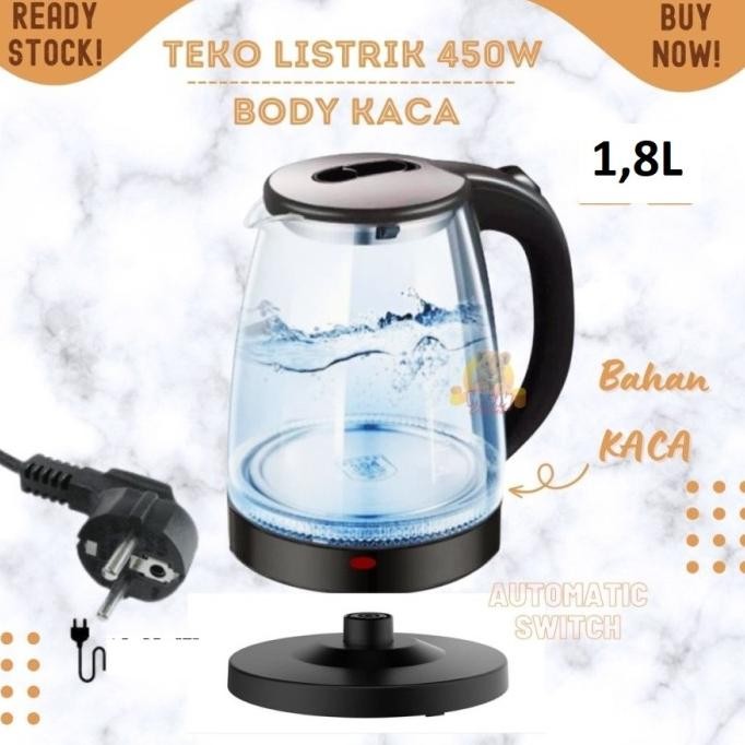 Grosir Teko Kaca Elektrik F-818 Teko Listrik Kaca Transparan