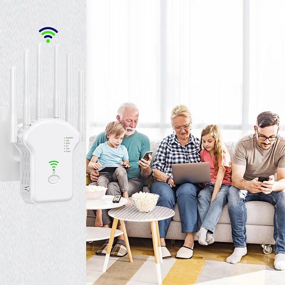 Esc Wifi Repeater Penguat Sinyal 1200Mbps/Wireless Sinyal Wifi Memperluas Jangkauan/Penguat Sinyal W