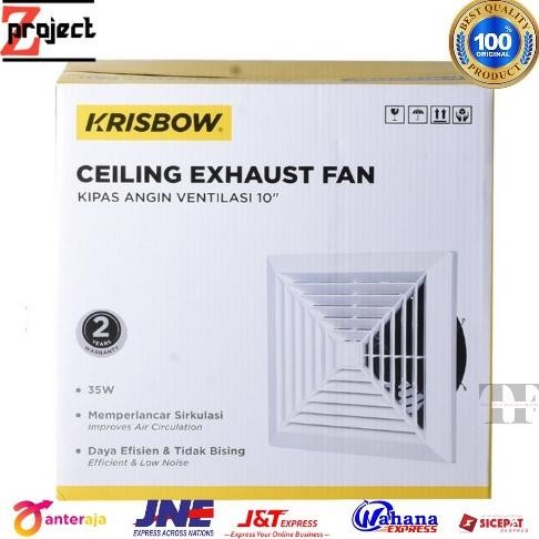 Krisbow Exhaust Fan Plafon 10 Inch / Hexos Fan Krisbow Ceiling 10 Inch New Stok