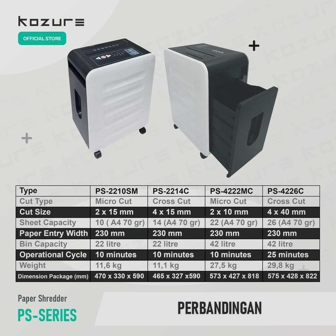 

Promo Ps-4226C Paper Shredder Cross Cut Kozure Mesin Penghancur Kertas