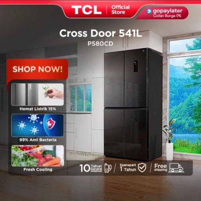 Promo Tcl Kulkas 4 Pintu 541L /Twin Eco Inverter