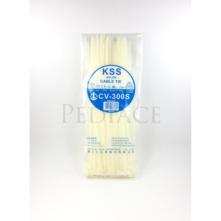 

Kabel Ties 30CM (300x4,8mm) KSS NYLON CABLE TIE CV-300S Taiwan 100PCS