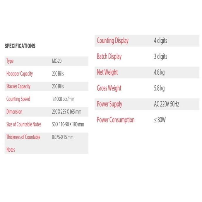 

Grosir Money Counter Bill Kassen Mc-20 - Mc20 - Money Counting Machine