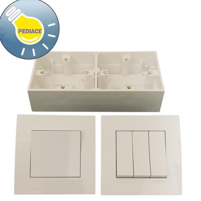 Saklar Hotel 1 Gang + Saklar Triple Outbow Tempel Schneider VIVACE