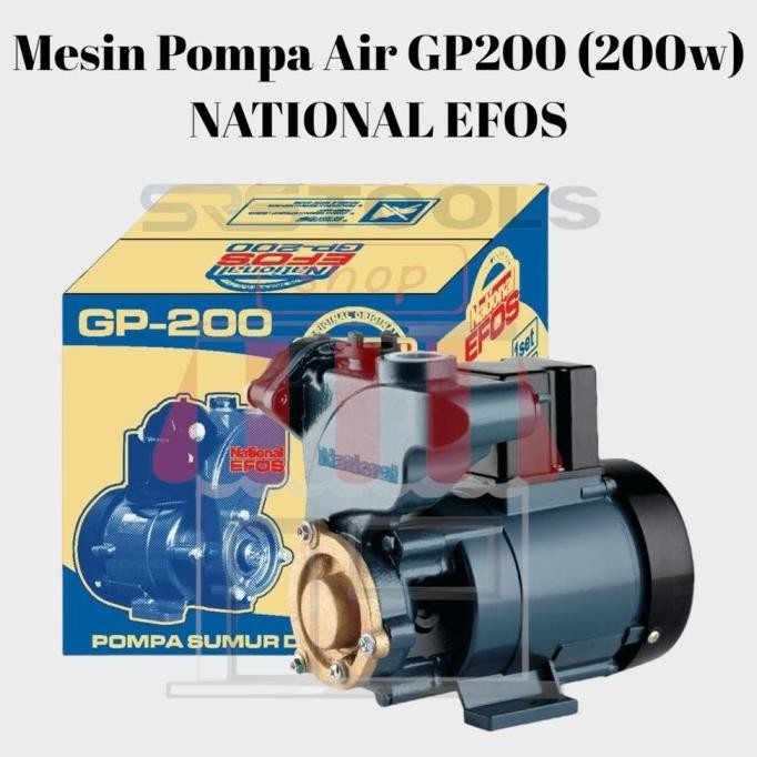 National Efos Gp 200 Mesin Pompa Air Sumur Dangkal 200W Sanyo Sni New Stok