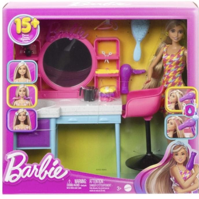 Barbie Hair Salon Color Change playset mainan boneka salon berubah war