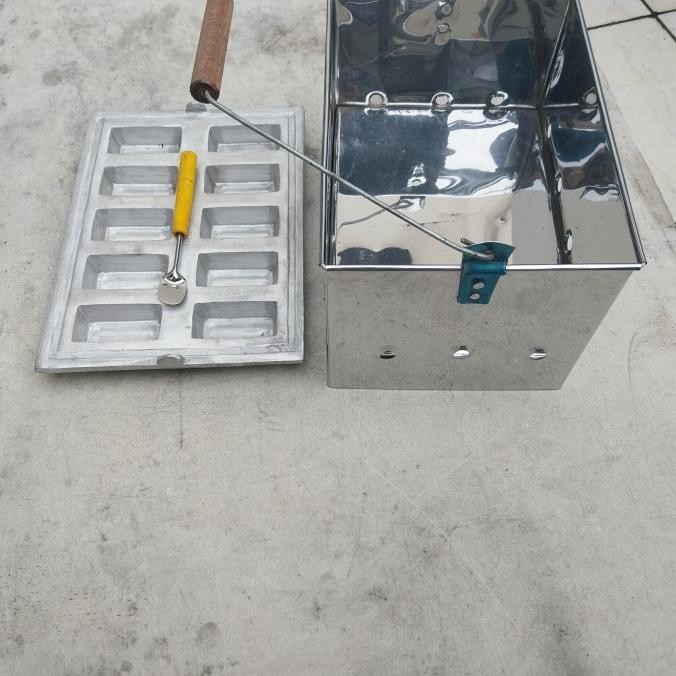 cetakan kue balok lumer dan tutup arang