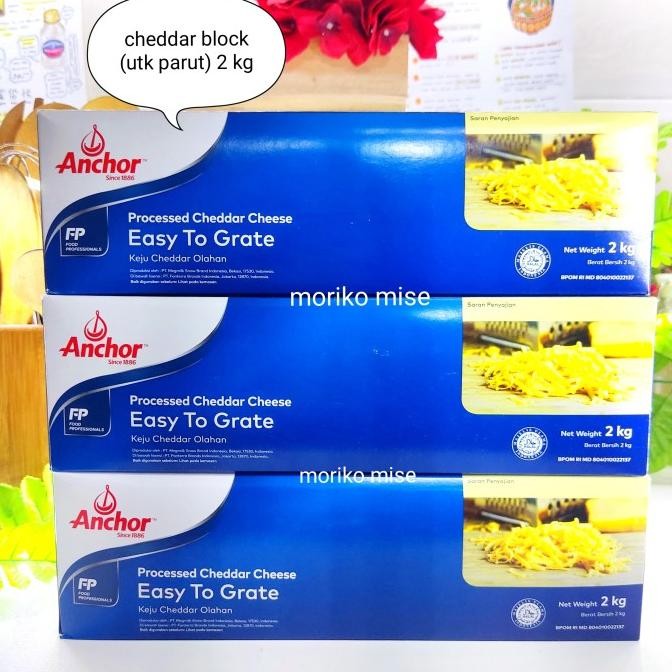 

keju anchor cheddar 2kg / anchor cheddar easy to grate 2 kg