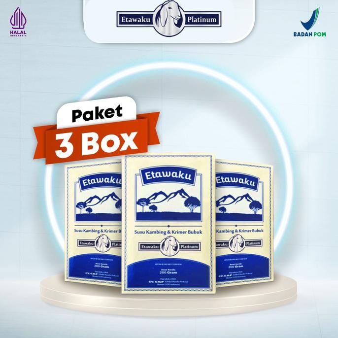 

Grosir Etawaku Platinum 3 Box Susu Kambing Etawa Murni Herbal Andalan Untuk Mengatasi Batuk Dan Memperkuat Paru-Paru