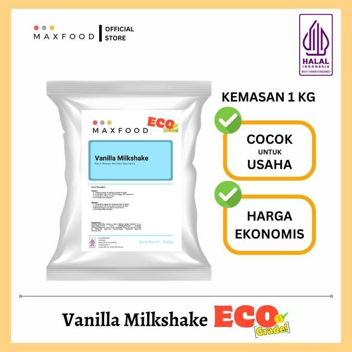 

Grosir Maxfood - [Eco] Vanilla Milkshake Powder / Minuman Bubuk Rasa Vanilla Milkshake Ekonomis 1 Kg