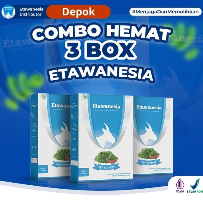 

Sale Paket 3 Box Etawanesia Etawa Biru Susu Kambing Etawa + Ekstrak Kelor