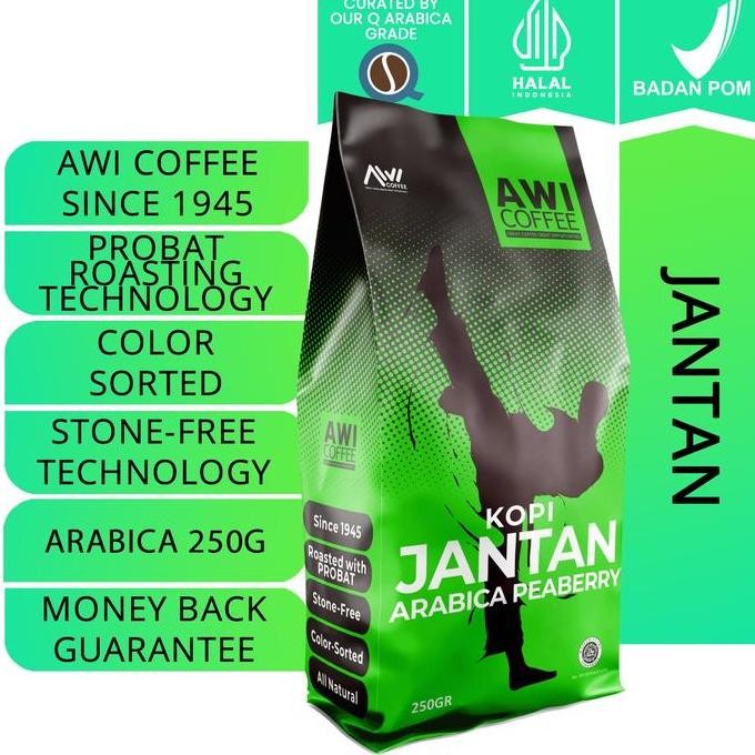 

Sale Awi Coffee Peaberry 250Gr | Arabica Peaberry Roasted Bean | Grade 1 Kualitas Ekspor
