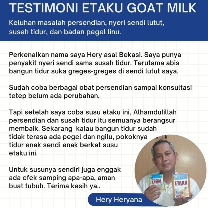 

Murah 3 Box Etaku Goat Milk Paket Sendi Sehat Susu Kambing Etawa Asli