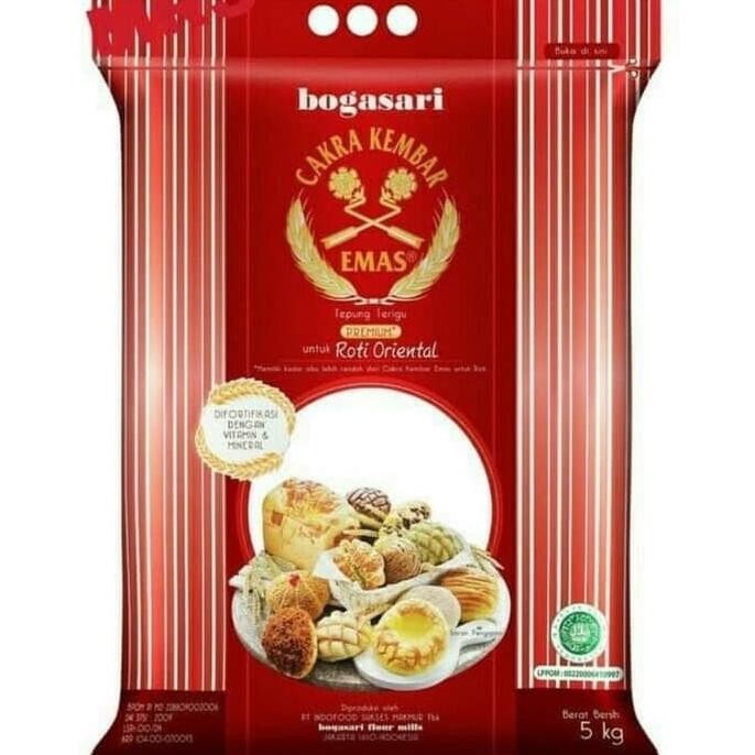 

Promo Tepung Cakra Kembar Emas Bogasari Premium Oriental 5 Kg