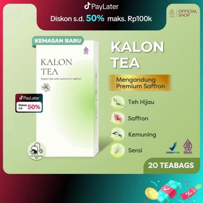 

Grosir [Paket 2 Pcs] Kalon Tea Hijau Green Tea Premium Saffron Original Herbal