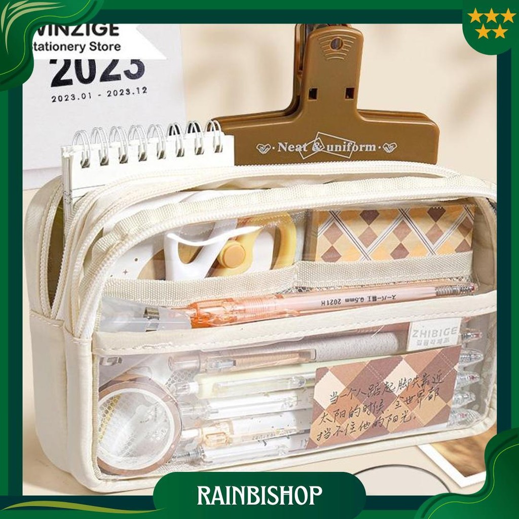 

Winzige Pencil Case Large Tempat Pensil Transparan Kotak Pensil Aesthetic Pen Pouch Lucu Stationery Organizer Gratis Ongkir