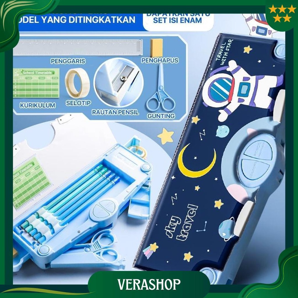 

Aimilo - Tempat Pensil Multifungsi Kotak Pensil Anak Lengkap Peruncing Gunting Isolasi Penghapus Penggaris Alat Tulis Sekolah Best Seller